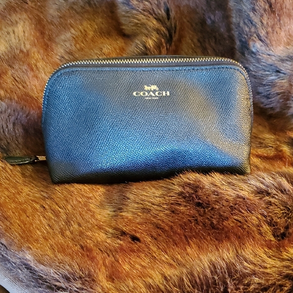 Black Cosmetic Case 17 By COACH - Picture 1 of 7